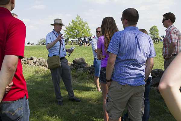 Students visiting Gettysburg