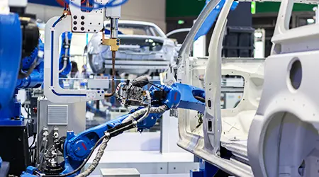 Cars being manufactured