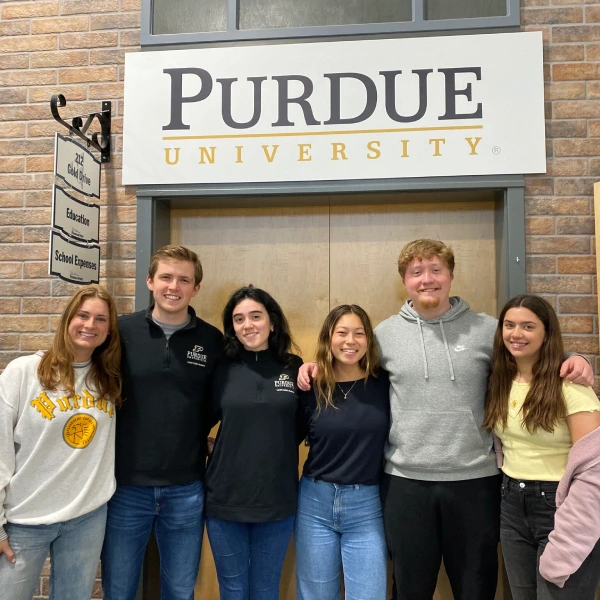 group of students at service event