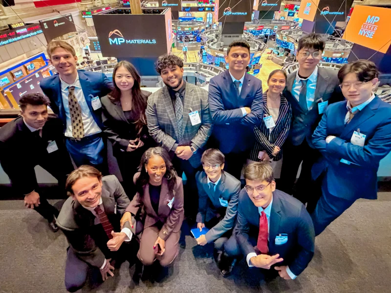 Group of students visit the NYSE