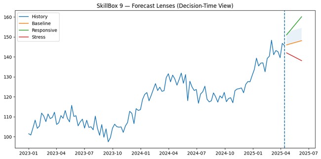 Skillbox 9 - Forecast Lenses (Decision-Time View). Output of the above code.