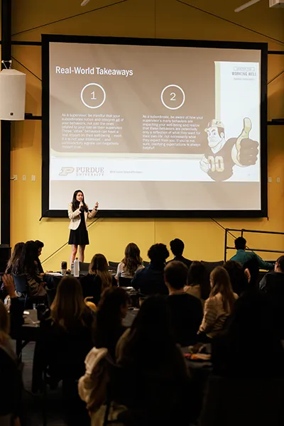 Crowd watching a presentation