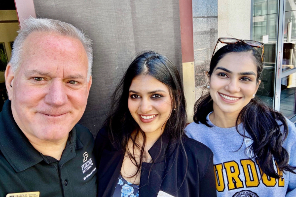 Don Roush, Rushitha and friend Hemja Pardeshi at the conference at CSCMP