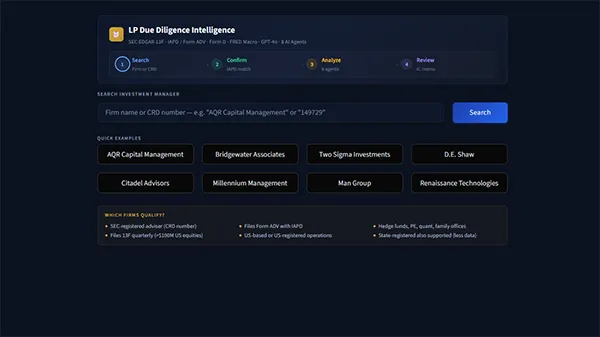 AI Alternative Infestments Research Screenshot