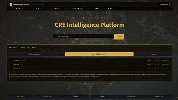 CRE Intelligence Platform Screenshot