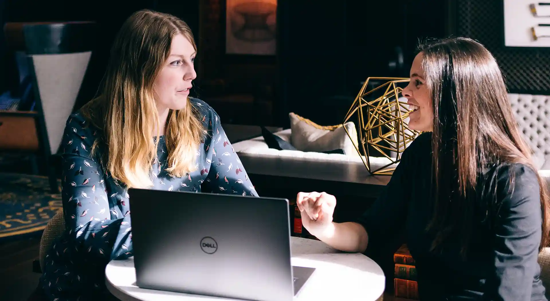 Two students in discussion