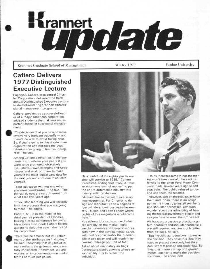 Krannert update, winter 1977