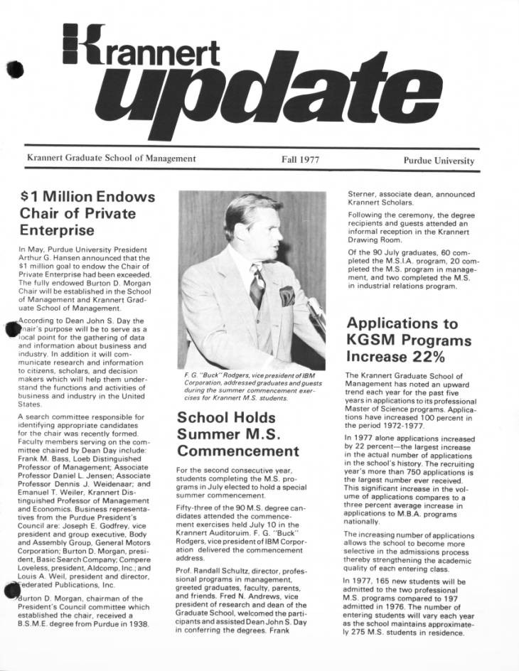 Krannert update, fall 1977