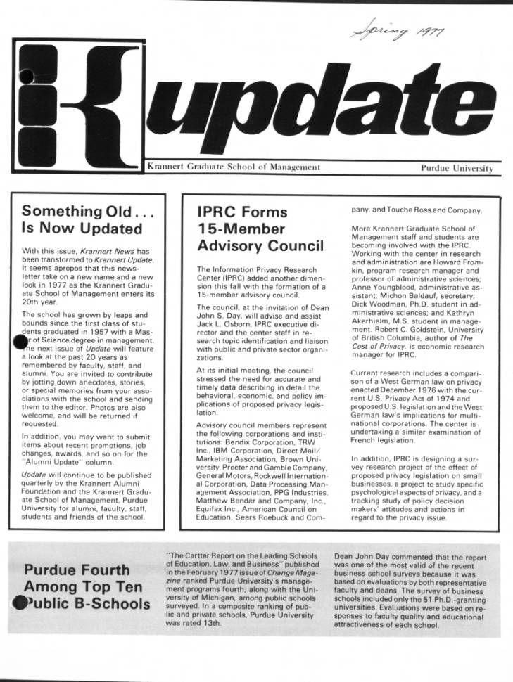Krannert update, spring 1977