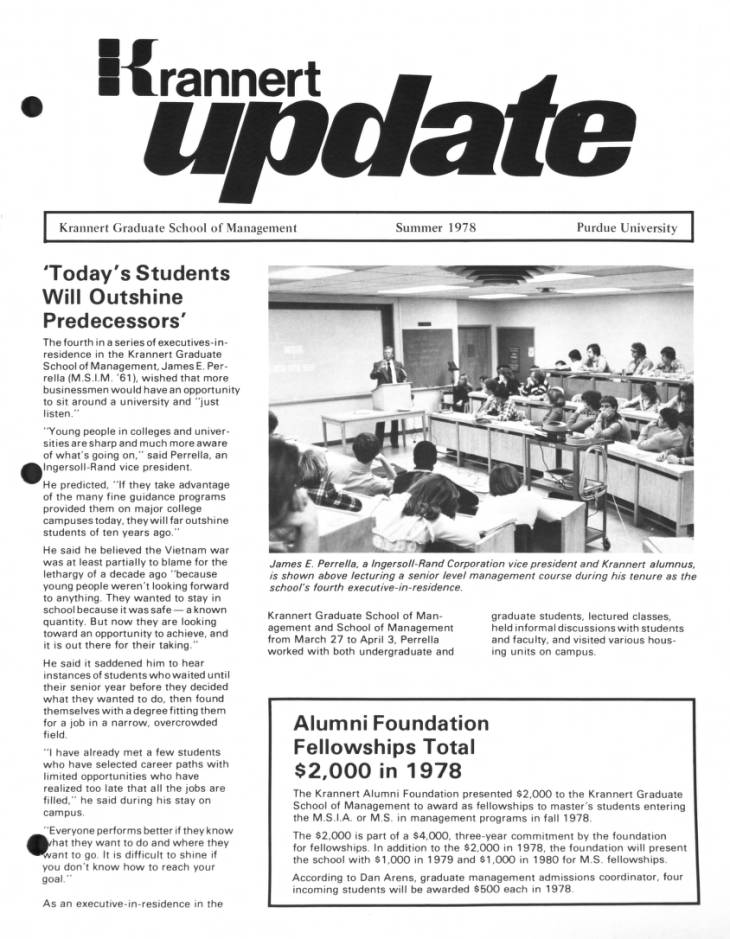 Krannert update, summer 1978