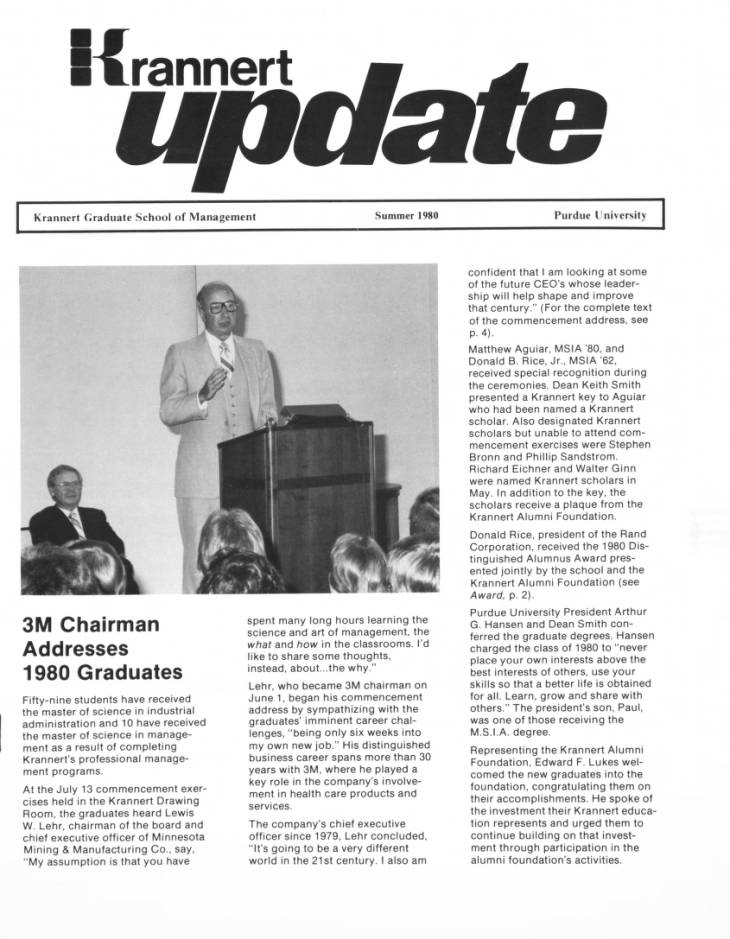 Krannert update, summer 1980