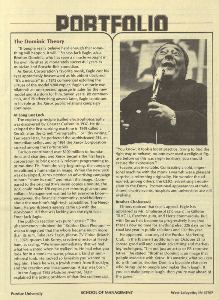 Portfolio, fall 1983