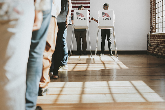 line of voters