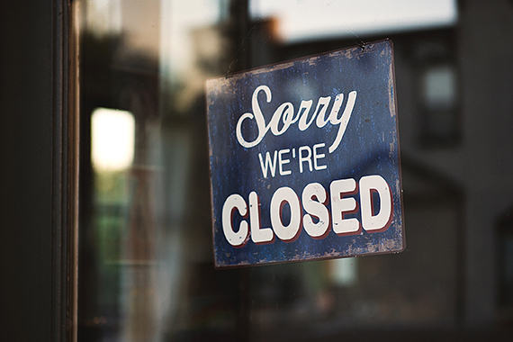 business closed sign