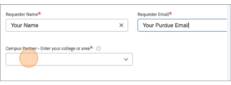 fill out requester field