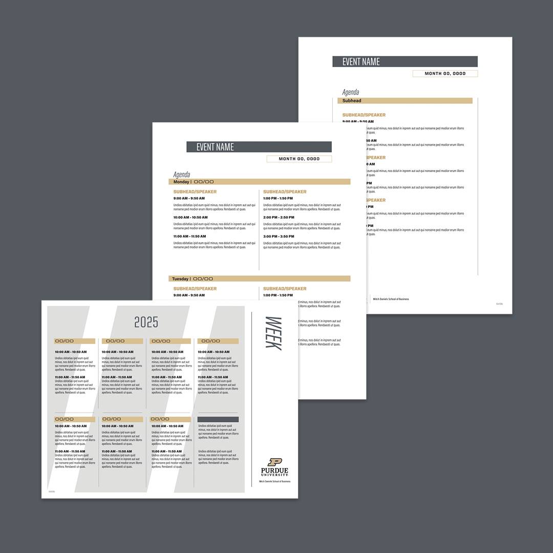 Sample of branded agendas