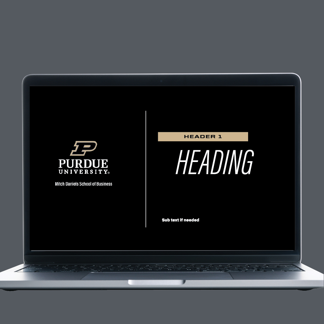 Sample of presentation slides on laptop