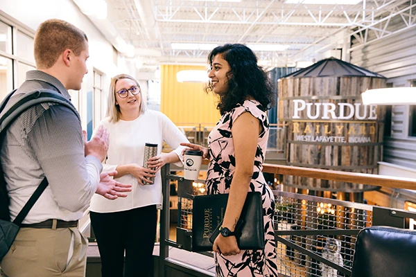 Students at the Purdue Railyard