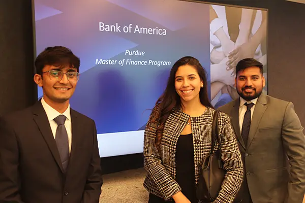 Three students at Bank of America