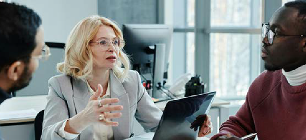 Woman in conversation
