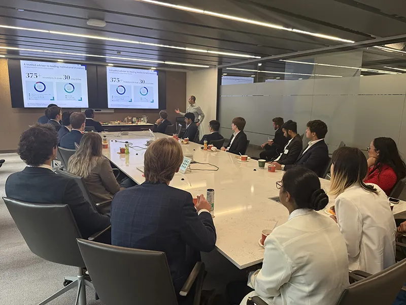 Students watching a presentation