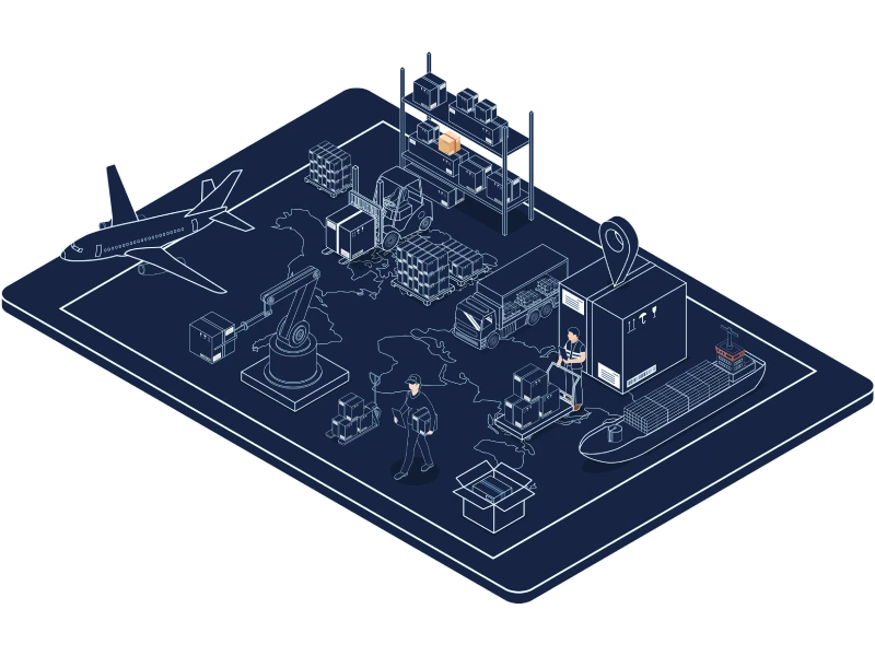 illustration of global supply chain