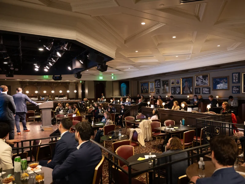 Gathering in a ballroom space