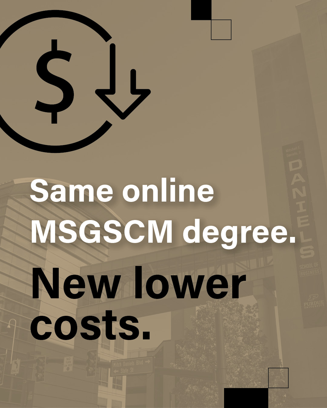 Same online MSGSCM program. New Lower Cost.