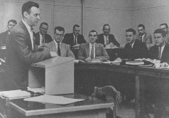 Professor John S. Day teaching a master's class in 1957
