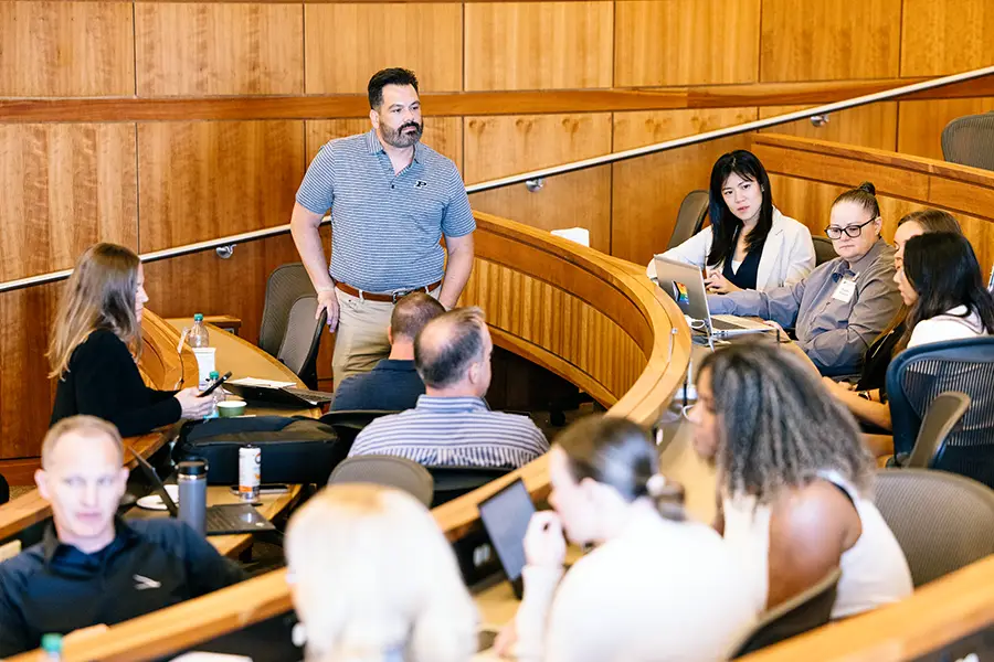 Adult students in a classroom
