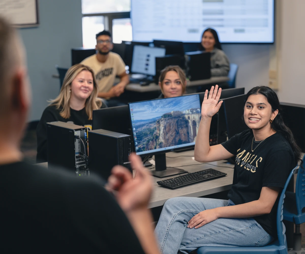 Sreeya Thirunagari in conversation with fellow student