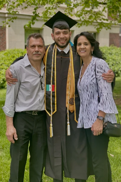 Ariana Diaz's brother and parents at his graduation from Purdue