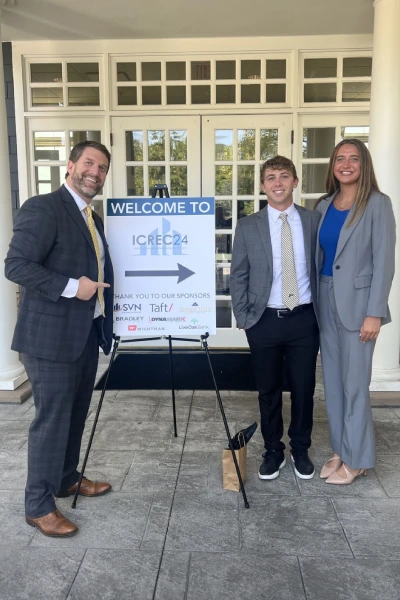 Brooke Ratliff and Jackson Thompson with Professor Mike Eriksen