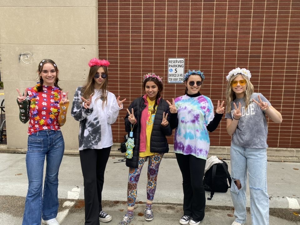 Pria with friends at Management Ambassadors Halloween Food Drive