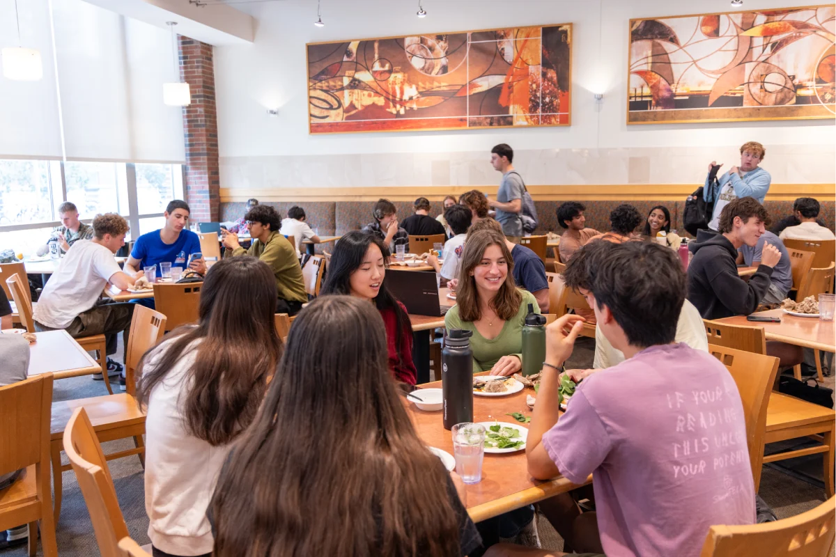 groups of students eating together