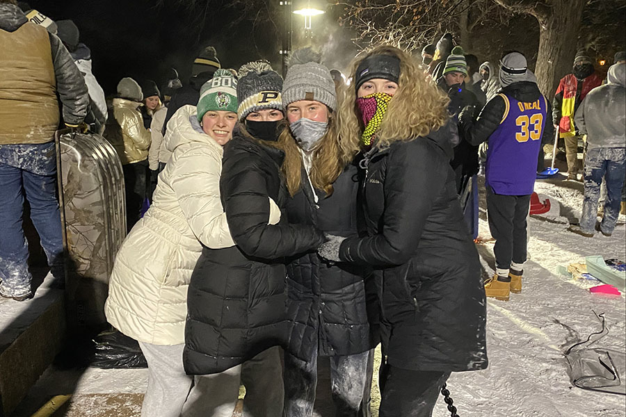Jessica and her friends at Slayter Hill