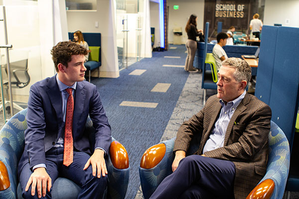 Charlie speaking with Dean Bullard